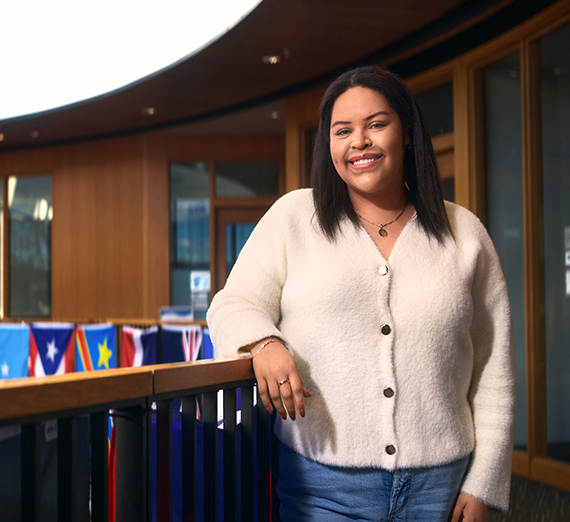 Senior Kainoa Evans speaking at the Academic Convocation.